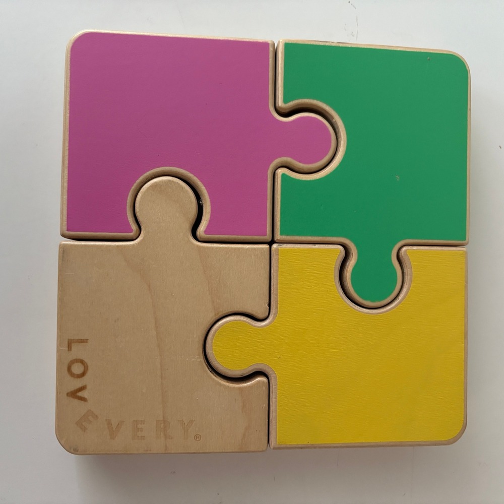 LoveveryChunky Jigsaw 4 Piece Wooden Puzzle‎ Educational Baby/Toddler Toy Color